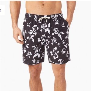 Men’s Fair Harbor swim trunks Hawaiian floral medium M Anchor